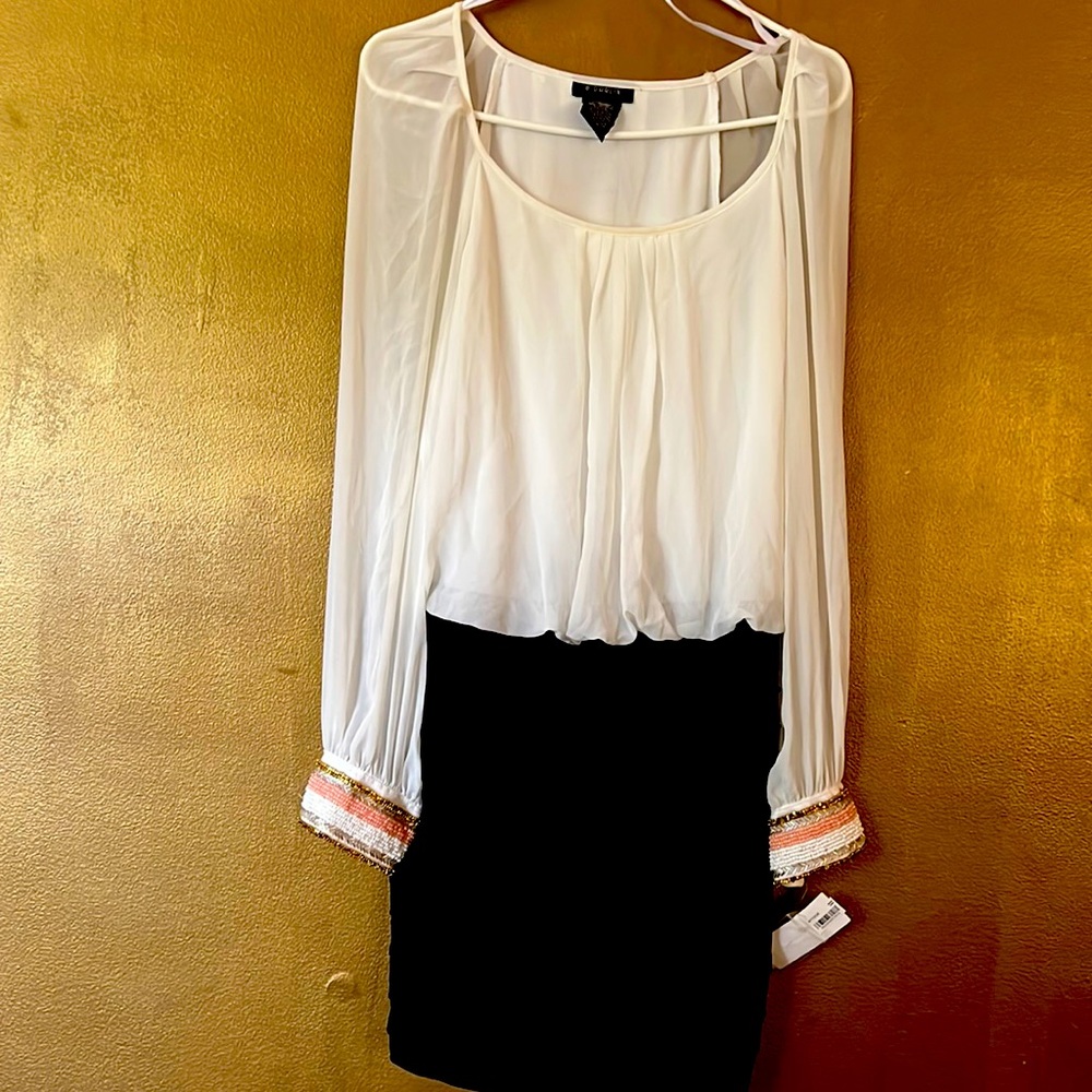 NEW- B. Darlin - Long Sleeve Dress with Beaded Cuffs- Size 11/12